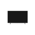 A modern flat-screen television with a slim black bezel and two small angled legs, shown from the front on a plain white background.