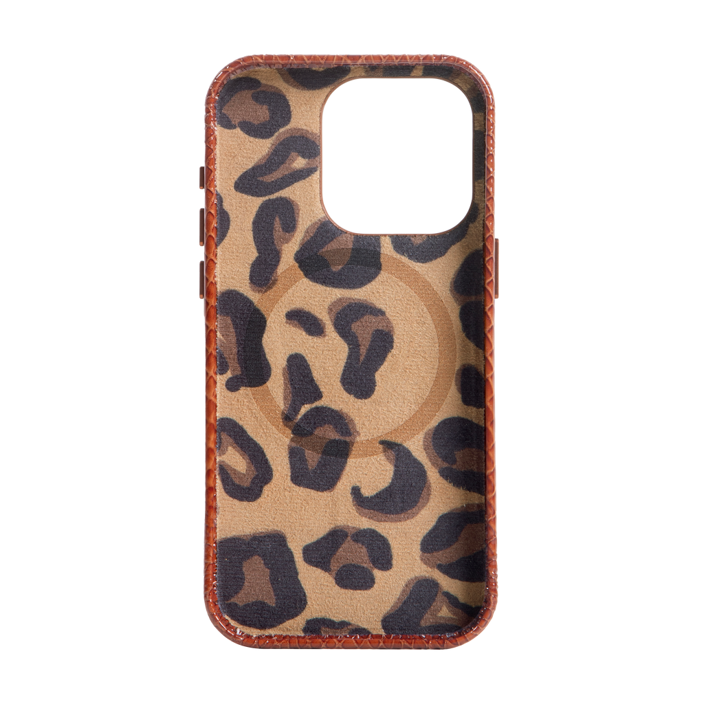 Embossed Cognac Case for iPhone 15