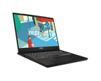 Black MSI laptop on a white background