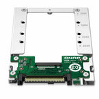 A silver metal mounting bracket with a green printed circuit board adapter module featuring a gold-plated connector, branded ONAP.