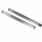 Two long silver metal drawer slide rails shown on a plain white background.