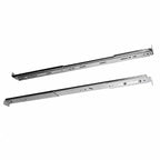 Two long silver metal drawer slides shown on a plain white background.
