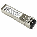 An SFP+ optical transceiver module, model TRY-10G/10GIT/SFPPP-SR, featuring a silver metal housing, a white label with black text and a QR code, and a black connector face, shown on a plain white background.