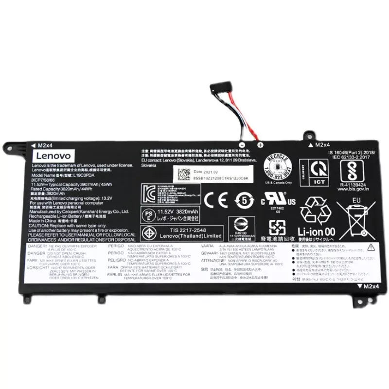 Lenovo L19L3PDA Original OEM 45Whr 3900mAh 11.55V 3 Cell Laptop Battery