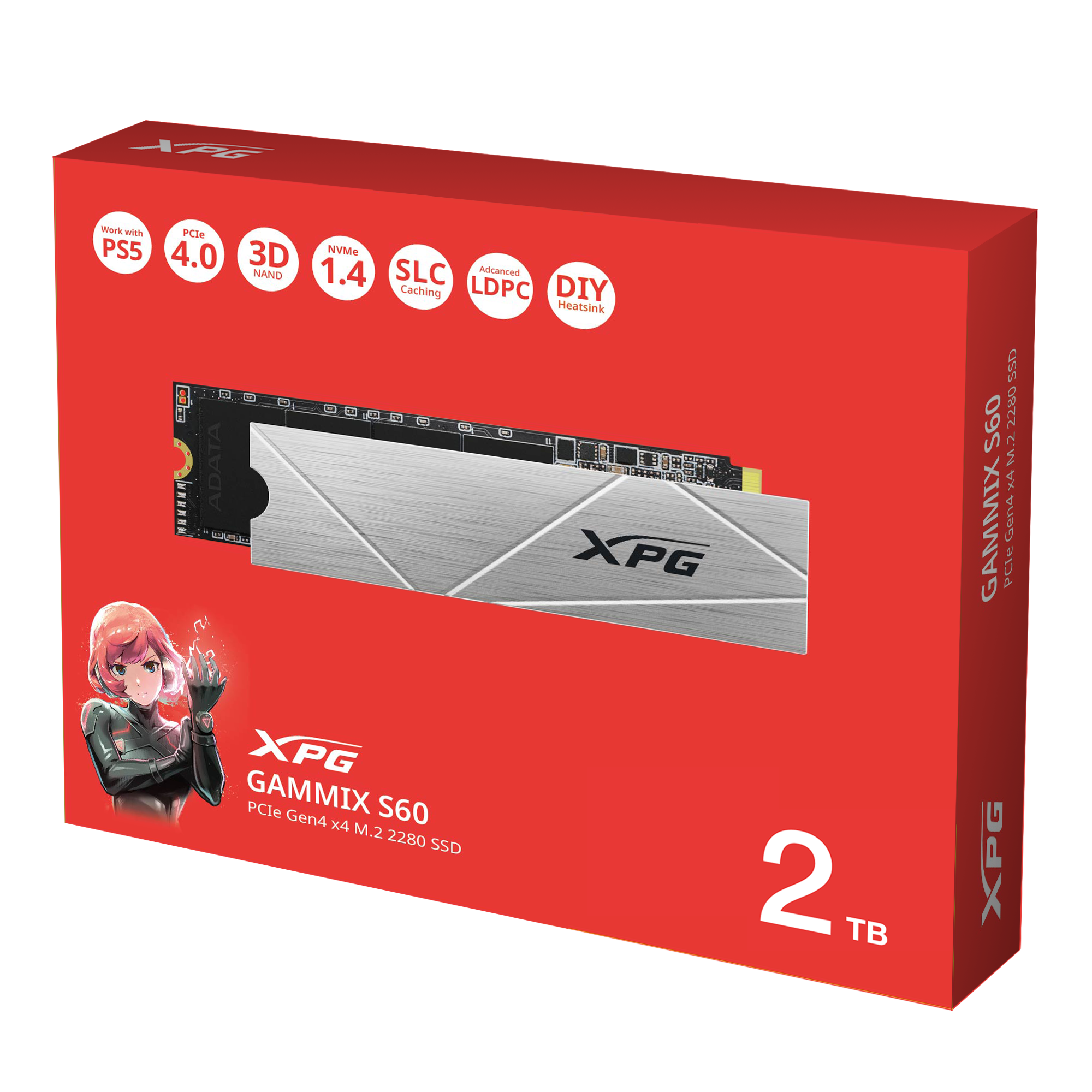 XPG GAMMIX S60 Core 2TB PCIe Gen4 M.2 2280 Solid State Drive