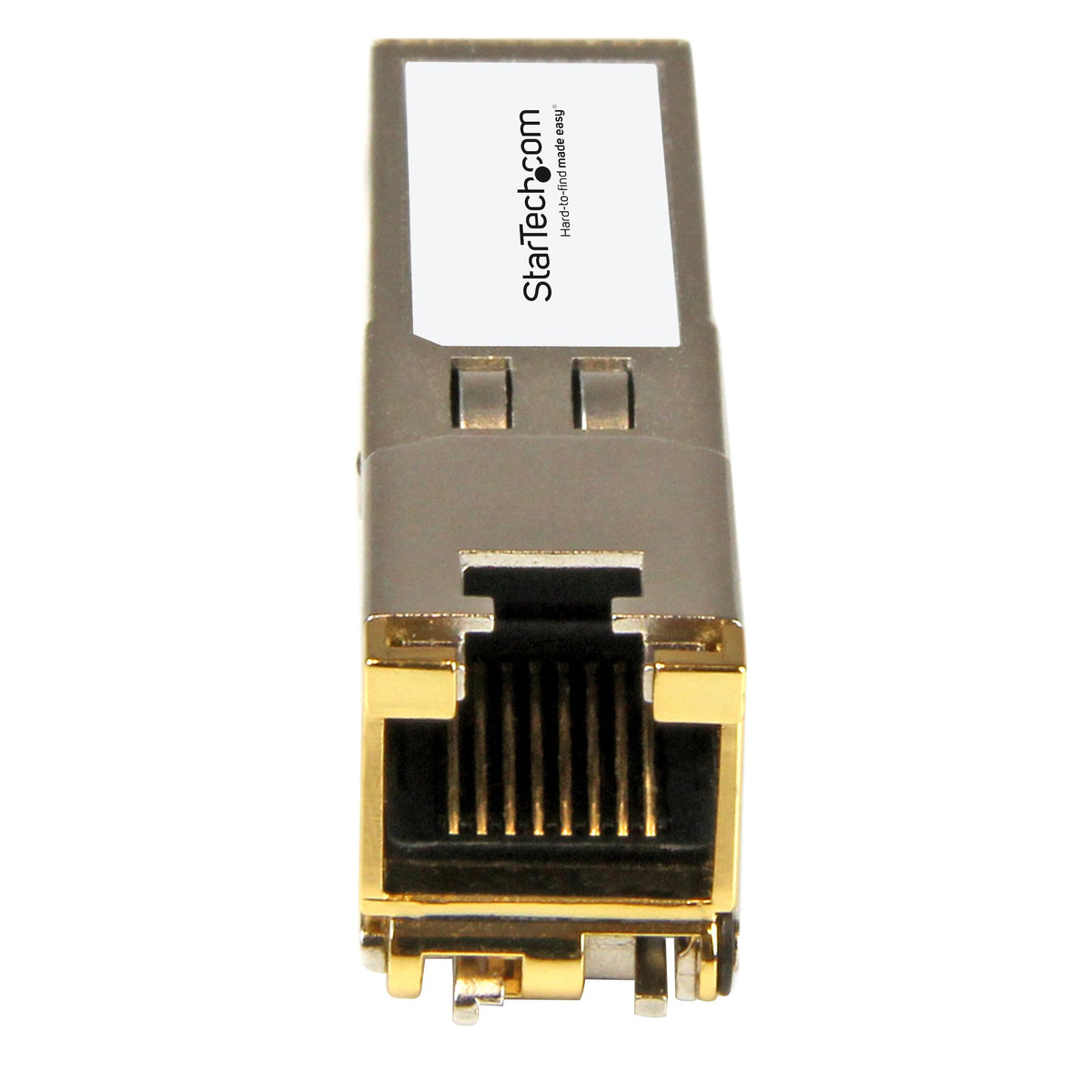 StarTech 10065-ST copper SFP module – close‑up of rear label and ports