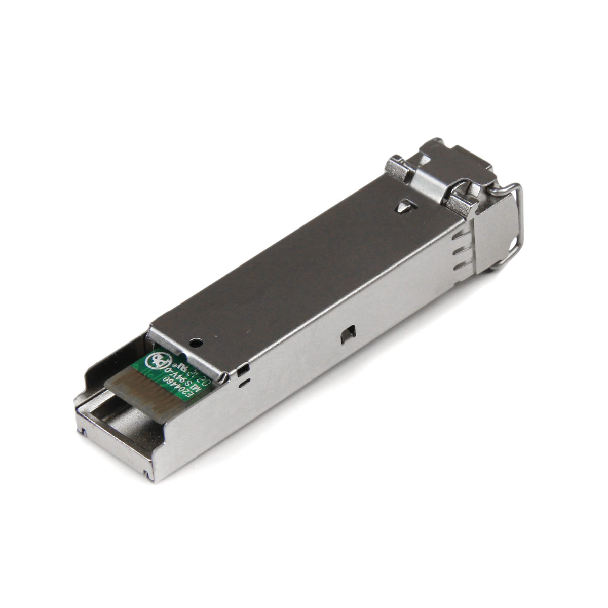 StarTech 10GBASE‑SR SFP+ fiber transceiver close‑up of LC connector interface
