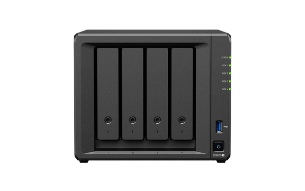 Synology DiskStation DS925+ 4-Bay Network Attached Storage Enclosure - Black