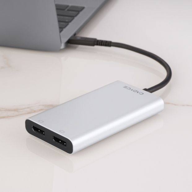 Cadyce CA‑T3DP Thunderbolt 3 to Dual DisplayPort Adapter – standard product view, t3dp