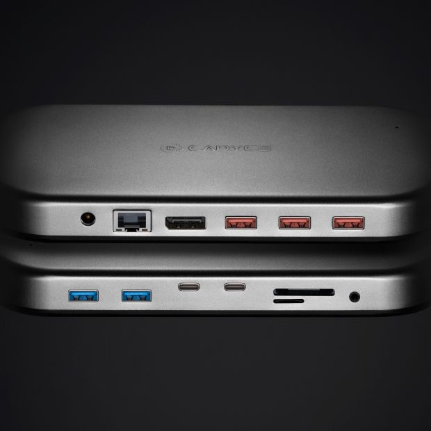 Cadyce CA‑T3HDD Thunderbolt™ 3 HDMI Docking Station side angle, view labeled ‘t3hdd a’