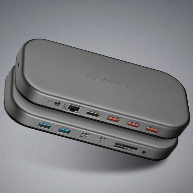 Cadyce CA‑T3HDD Thunderbolt™ 3 HDMI Docking Station front panel, view labeled ‘t3hdd b’