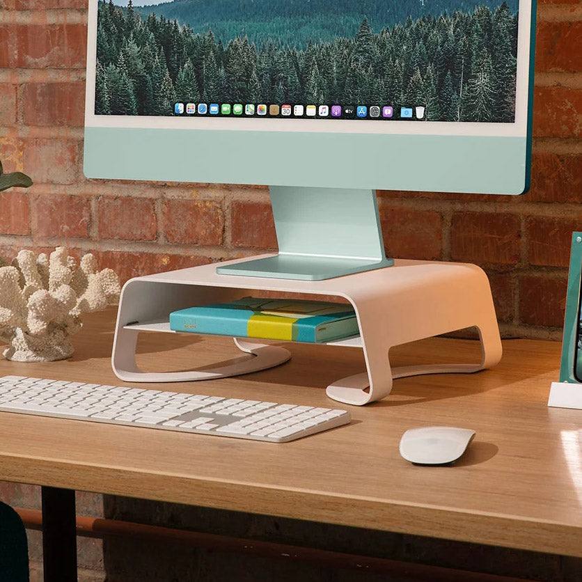 Curve Riser for iMac and Displays - White