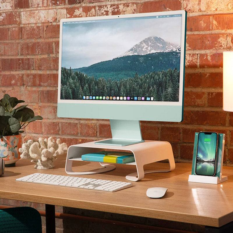 Curve Riser for iMac and Displays - White