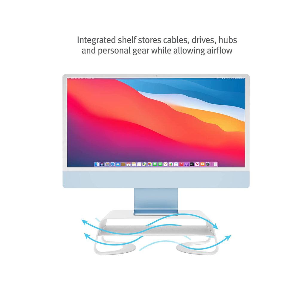 Curve Riser for iMac and Displays - White