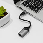 Cadyce CA-U3GE USB‑3.2 to Gigabit Ethernet dongle shown in the 453b 42cd a708 frame