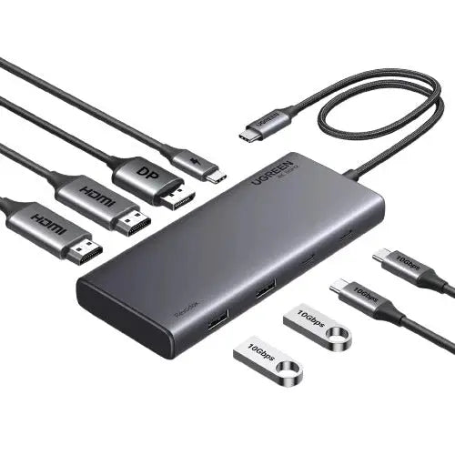 UGREEN Triple Monitor USB-C Hub 8-Port Docking Station Multi Display Adapter Type-C Dock Laptop MacBook Pro Air Surface (35625)