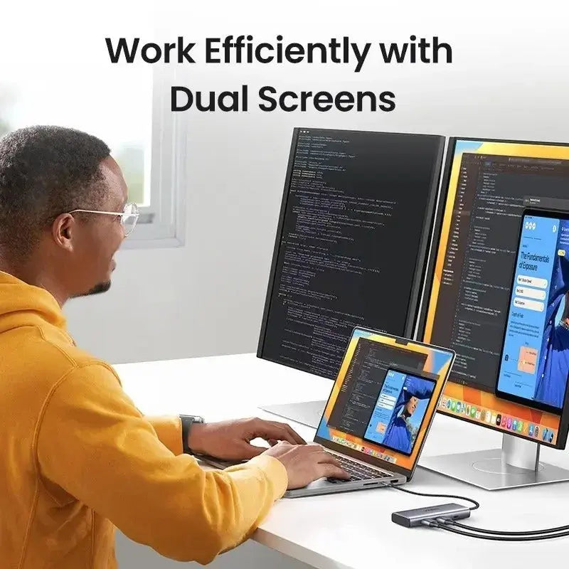 UGREEN 7-in-1 USB C Multifunctional Adapter 2 HDMI 2 USB A 3.0 3 USB A 2.0 100W PD Hub Dock Multi Port (35897)