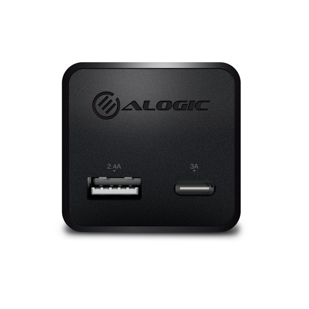 2 Port USB-C & USB-A Mini Wall Charger Ð 3A + 2.4A Ð 17W