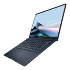 Open laptop displaying the ASUS Zenbook logo on a white background